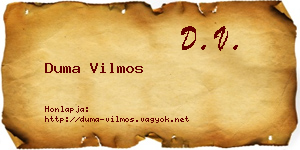 Duma Vilmos névjegykártya